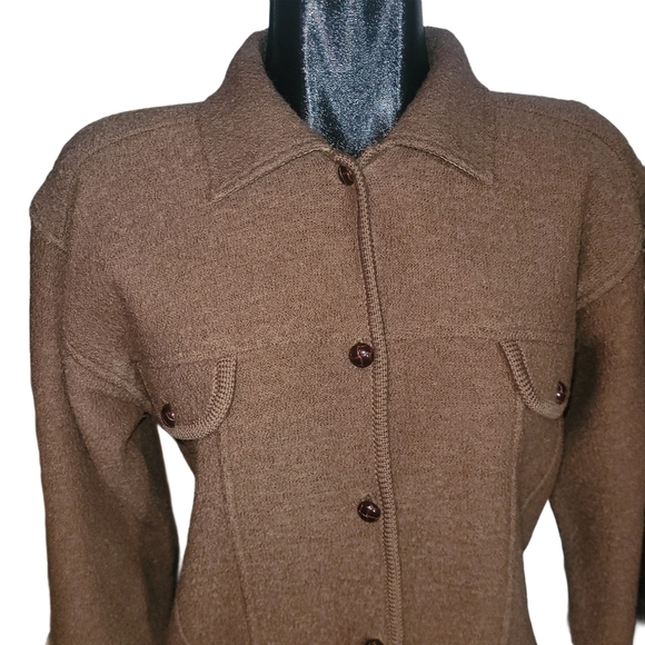 Mac & Jac Light Brown Wool Shacket M - Picture 2 of 7